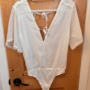 Abercrombie & Fitch White Textured Top